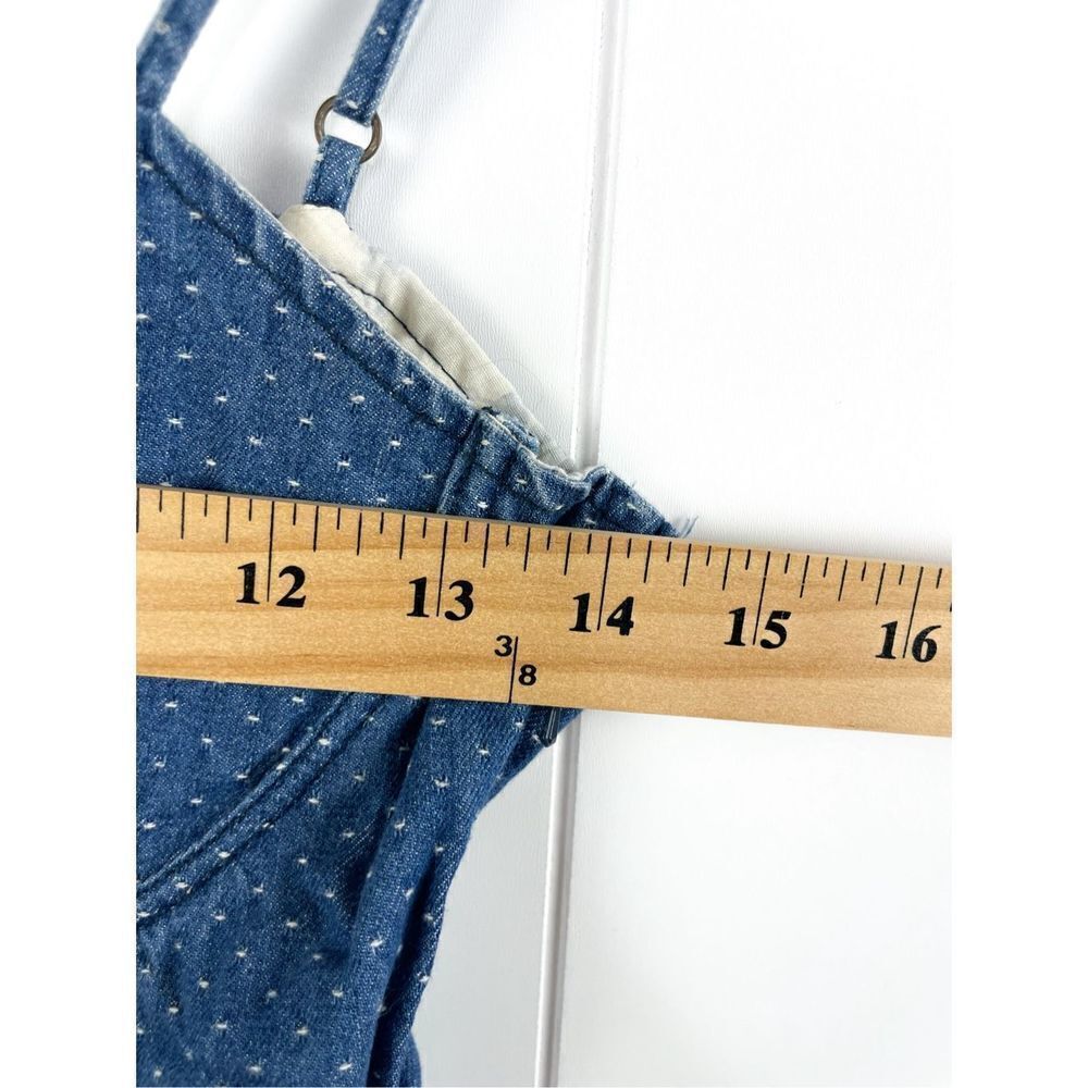 Free‎ People Polka Dot Denim Bustier Mini Dress PLL Size S - Picture 8 of 16